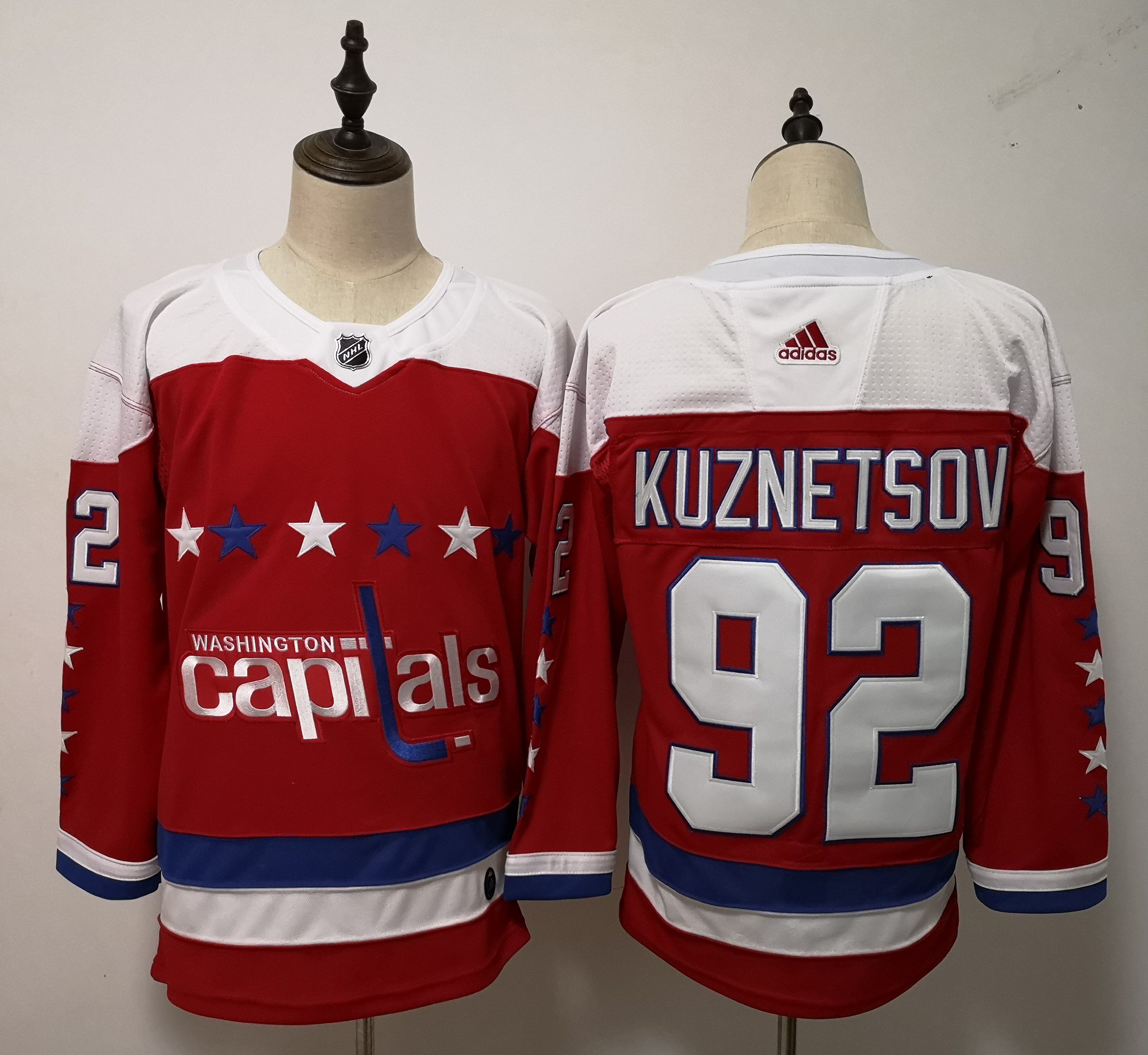 Men Washington Capitals #92 Kuznetsov Red Adidas Alternate Authentic Stitched NHL Jersey